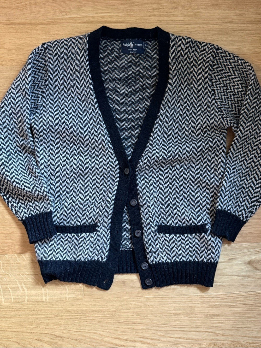 Vintage Ralph Lauren wool Nordic cardigan sweater